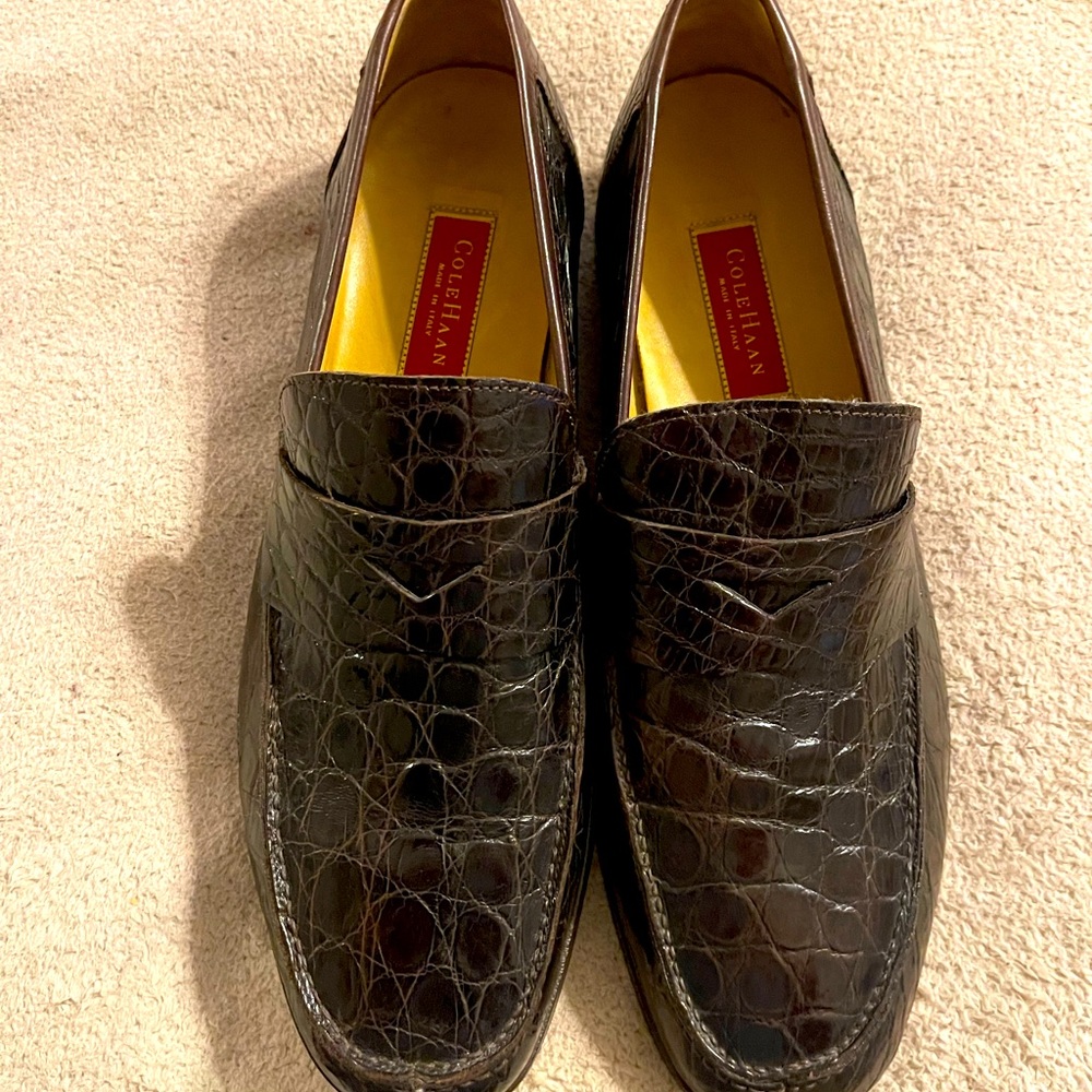 Genuine Crocodile Skin Cole Haan Penny Loafers Size 13 Gucci Loafer